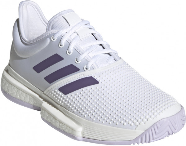 Sieviešu tenisa apavi Adidas SoleCourt W - cloud white/tech purple/legacy purple