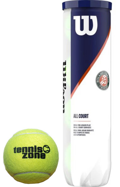 Tenisové loptičky Wilson Roland Garros All Court LOGO Tennis Zone 4B