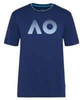 Tricouri bărbați Australian Open T-Shirt AO Textured Logo - navy