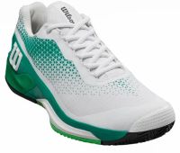Vīriešiem tenisa apavi Wilson Rush Pro 4.0 Clay - white/bosphorus/green