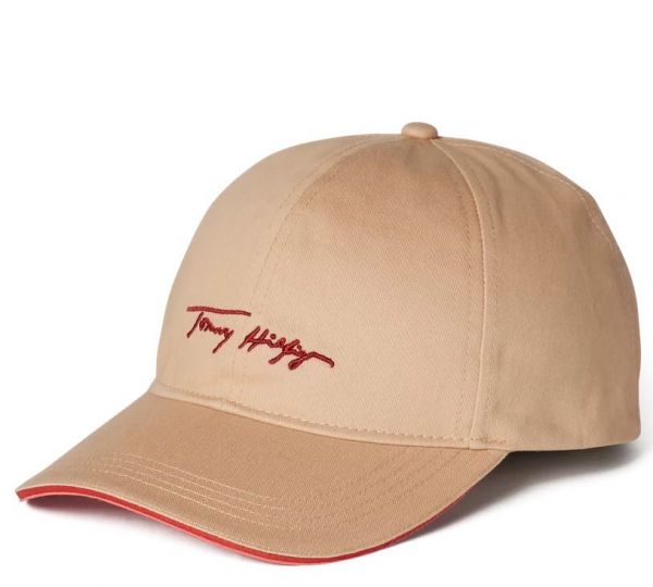 Teniso kepurė Tommy Hilfiger Iconic Signature Cap Women - sandrift