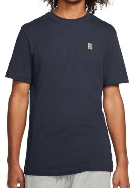 Herren Tennis-T-Shirt Nike Court Heritage Tee - obsidian/washed teal