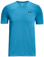 Herren Tennis-T-Shirt Under Armour Men's UA Rush Seamless GeoSport Short Sleeve - capri/black