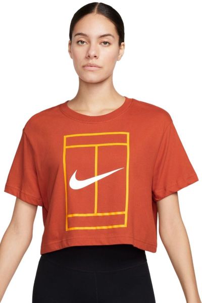 T-shirt pour femmes Nike Court Dri-Fit Heritage Crop Top - rust factor
