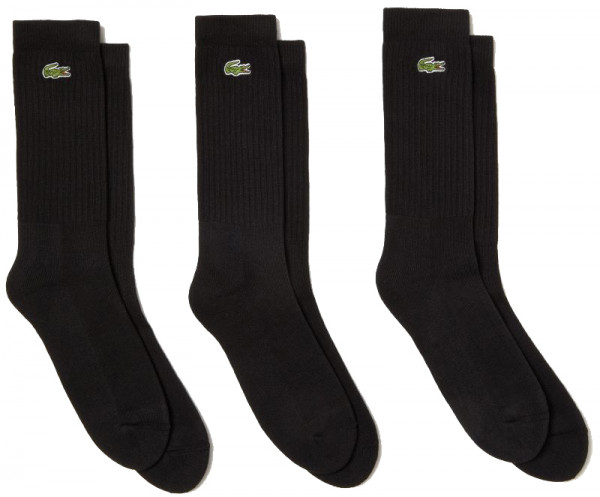Tenisa zeķes Lacoste Men's Lacoste SPORT Sock 3P - black/black/black