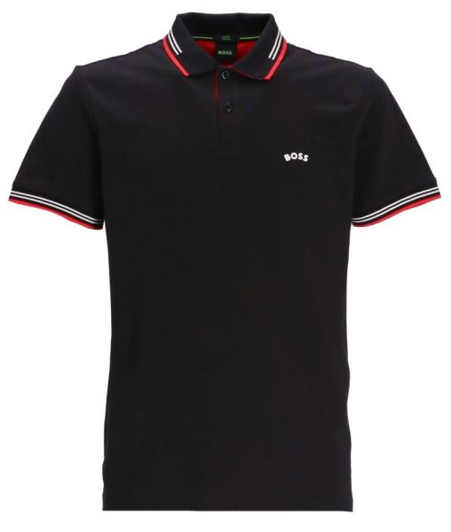 Мъжка тениска с якичка BOSS Polo Paul Curved - black