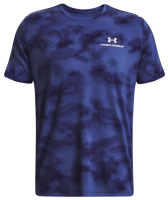 Herren Tennis-T-Shirt Under Armour Men's UA RUSH Energy Print Short Sleeve - sonar blue/white
