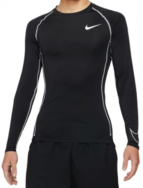 Muška kompresijska odjeća Nike Pro Dri-Fit Tight Top LS M - black/white/white