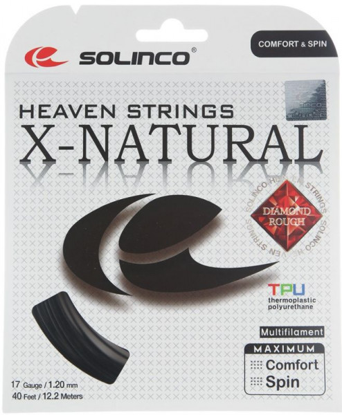 Tenisz húr Solinco X-Natural (12 m) - black