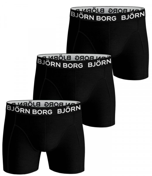 Boxerky Björn Borg Shorts Solid 3P B - black beauty