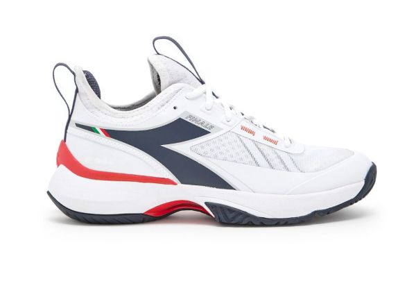 Chaussures de tennis pour hommes Diadora Finale AG - white/blue corsair/fiery red