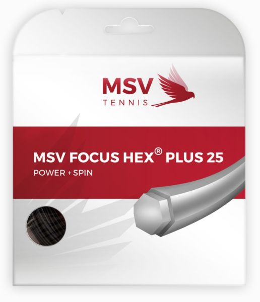 Teniso stygos MSV Focus Hex Plus 25 (12 m) - black