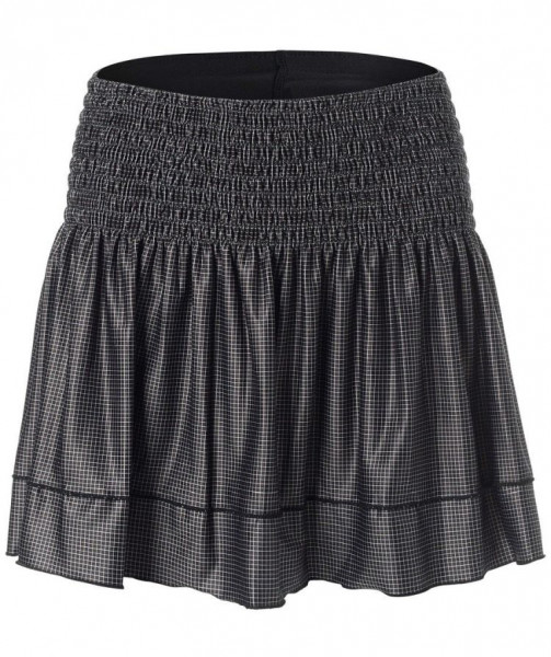 Dámská tenisová sukně Lucky in Love Square Are You? Long Grid Smocked Skirt Women - black
