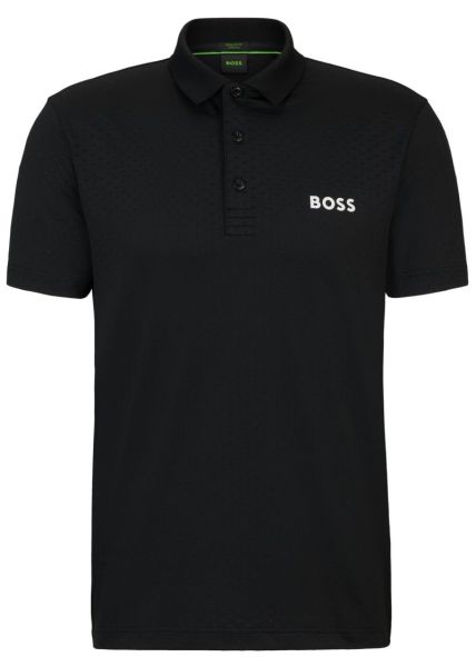 Męskie polo tenisowe BOSS Paddytech Degradé-Jacquard Polo Shirt - black