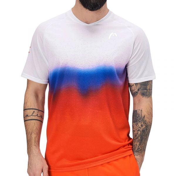 Herren Tennis-T-Shirt Head Performance MC New York T-Shirt Men - white/orange