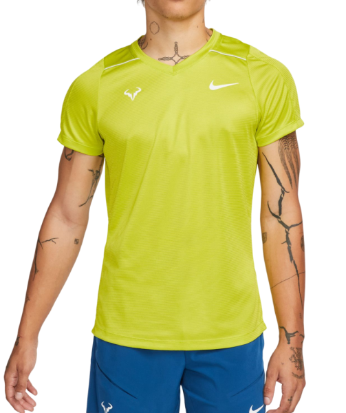 Men's T-shirt Nike Court Dri-Fit Rafa Challenger Top - bright cactus/football grey/white