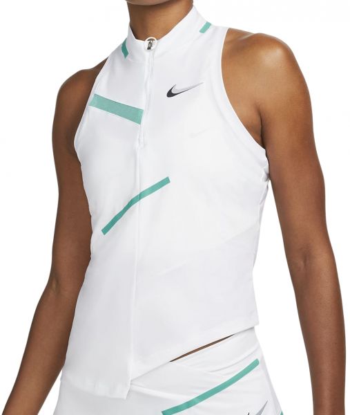 Naiste tennisetopp Nike Dri-Fit Slam Tank W - white/washed teal/washed teal/wolf grey