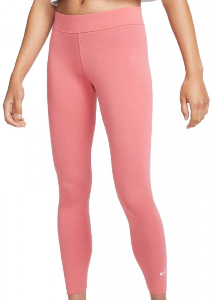 Leginsy Nike SportsWear Essential Women's 7/8 Mid-Rise Leggings - archaed pink/white