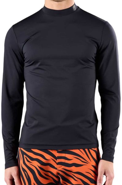 Camiseta de manga larga de tenis para hombre Hydrogen Basic Roll Neck - Negro