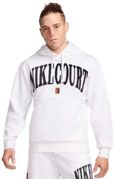 Herren Tennissweatshirt Nike Heritage Court Fleece Hoodie - Weiß