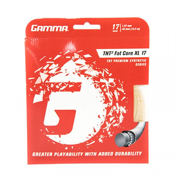 Tenisz húr Gamma TNT2 Fat Core XL (12,2 m) - natural