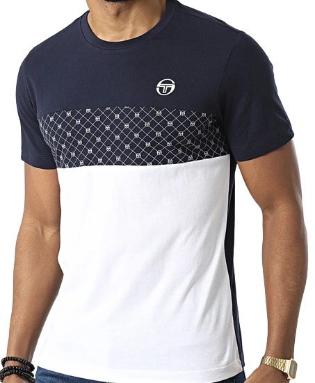 Camiseta para hombre Sergio Tacchini Rombo T-shirt - navy/white