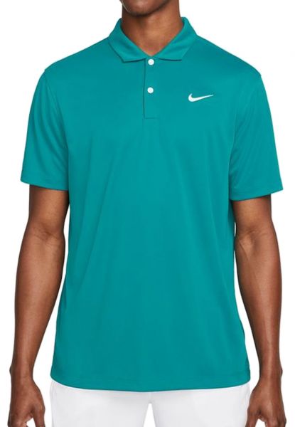  Nike Men's Court Dri-Fit Solid Polo - bright spruce/white