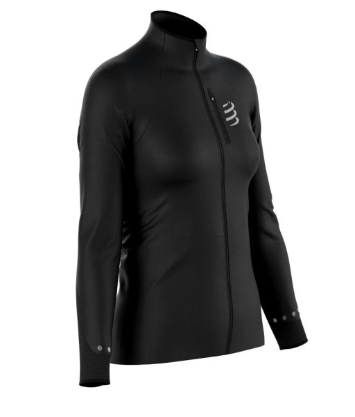 Női teniszdzseki Compressport Hurricane Windproof - Fekete