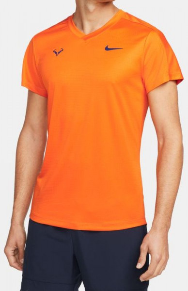  Nike Court Dri-Fit Challenger Top SS Rafa - magma orange/deep royal blue