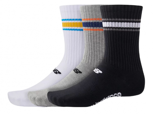 Tennisesokid  New Balance Essentials Crew Line Socks 3 Pair - multicolor