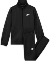 Trening tineret Nike Swoosh Poly Tracksuit U - black/black/white
