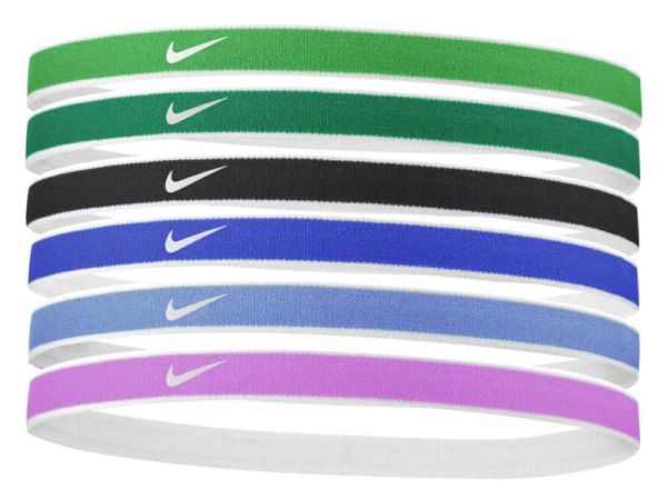 Opaska na głowę Nike Tipped Swoosh Sport Headbands 6PK 2.0 - stadium green