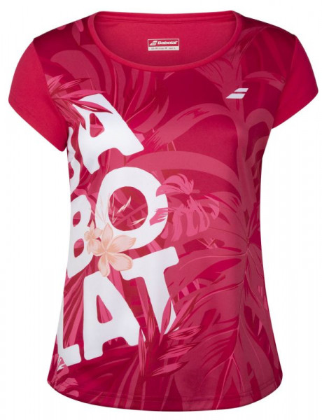 Majica kratkih rukava za djevojčice Babolat Exercise Graphic Tee - red rose