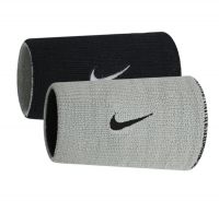 Handgelenk Frottee Nike Dri-Fit Double-Wide Wirstbands Home & Away 2P - black/base grey