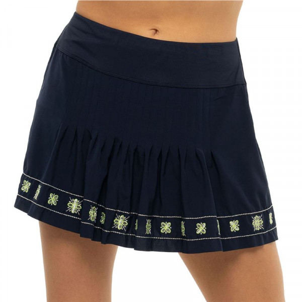Damen Tennisrock Lucky in Love Embroidered Performance Apparel Long Lurex Flora Border Skirt - midnight
