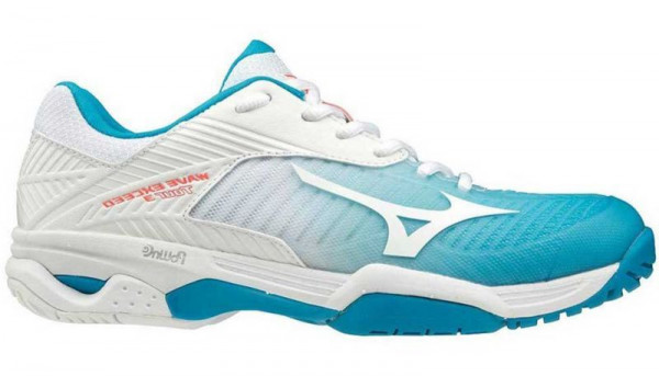 Damskie buty tenisowe Mizuno Wave Exceed Tour 3 CC Women - blue jewel/white/fiery coral