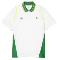 Polo marškinėliai vyrams Lacoste Sport Roland Garros Edition Ultra-Dry Two Tone Polo Shirt - white/green