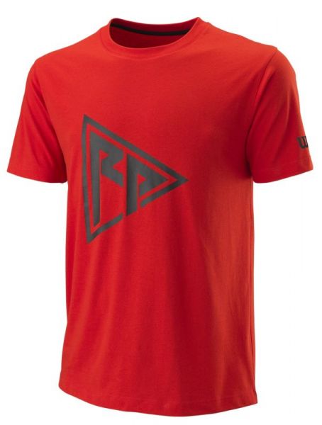 Teniso marškinėliai vyrams Wilson Rush Pro Tech Tee - wilson red/black