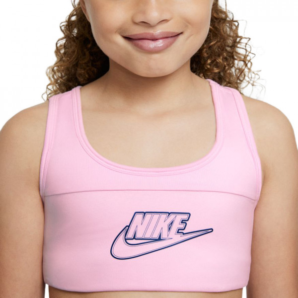 Tüdrukute rinnahoidja Nike Dri-Fit Swoosh Bra Futura G - pink foam/blue void