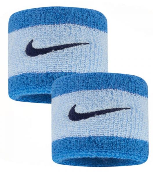 Riešo apvijos Nike Swoosh Wristbands - lt photo blue/celestine blue