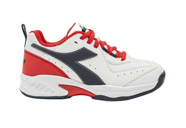 Juniorskie buty tenisowe Diadora S. Challenge 5 SL Jr - white/blue corsair/fiery red
