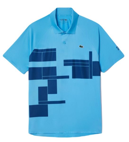 Polo de tennis pour hommes Lacoste Tennis x Novak Djokovic Regular Fit On Court - Bleu