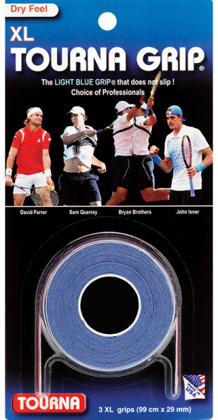 Owijki tenisowe Tourna Grip XL Dry Feel 3P - blue
