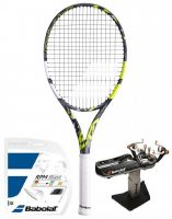 Teniszütő Babolat Pure Aero Team - grey/yellow/white + ajándék húr + ajándék húrozás