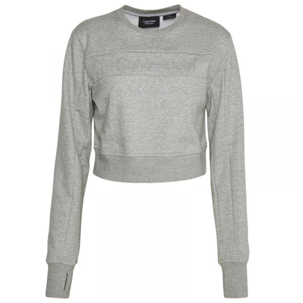 Damen Tennissweatshirt Calvin Klein PW Pullover - grey heather
