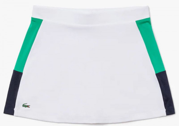  Lacoste Women’s SPORT Breathable Stretch Tennis Skirt - white/green/blue
