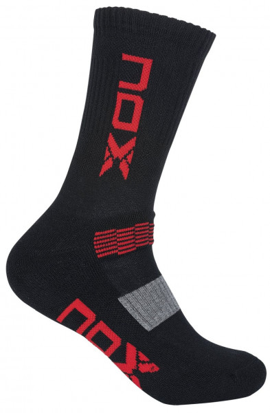 Skarpety tenisowe NOX Technical Socks Man 1P - negro/rojo