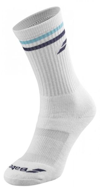 Chaussettes de tennis Babolat Team Single Socks Men - white/estate blue