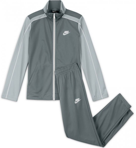 Trenirka za mlade Nike U Swoosh Futura Poly Cuff TS - smoke grey/smoke grey/white/white