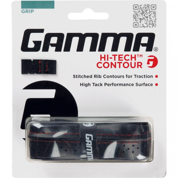 Owijki tenisowe bazowe Gamma Hi-Tech Contour Grip 1P - black